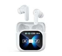 Cuffie Wireless Ad Alta Risoluzione e Cancellazione del Rumore Ambientale, Custodia di Ricarica con Touch Screen per Amanti della Musica, Adatte per gli Allenamenti (WHITE)