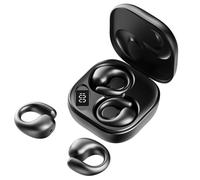 Cuffie wireless Bluetooth a clip con microfono, auricolari a conduzione ossea.