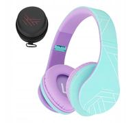 Cuffie wireless Bluetooth PowerLocus KIDS color verde acqua/viola per bambini