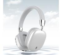 Cuffie wireless circumaurali con cancellazione attiva del rumore (ANC), Bluetooth 5.3, argento.