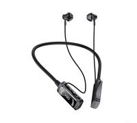 Cuffie wireless con archetto da collo con audio avanzato 5.3, display dello stato della batteria e microfono integrato (nero)