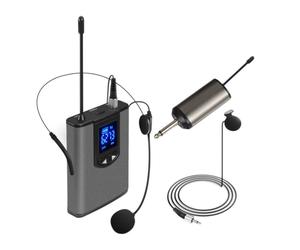 Cuffie wireless con microfono lavalier Sistema doppio risvolto con auricolare e