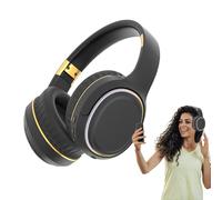 Cuffie wireless - Cuffie con luce ambientale, suono dei bassi pesanti | Cuffie stereo sovrauricolari pieghevoli con microfono retrattile regolabile comfort imbottito padiglioni auricolari portatili