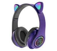 Cuffie wireless Feltree con orecchie da gatto, luci LED lampeggianti, simpatiche cuffie Bluetooth B39 - Un regalo per bambini e amici