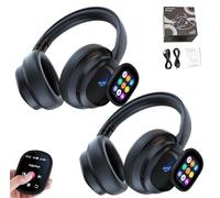 Cuffie Wireless Hy-X1, Cuffie Wireless Hy-X1 Pro Ai Translation Con Schermo Lcd Touch Mobile, Traduttore in Tempo Reale Di 115 Lingue for Viaggi D'affari, Cuffie Bluetooth 6.0 Resistenti(2Set)