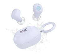 KSIX Neutron - Cuffie wireless, True Wireless Stereo, pulsante multifunzione, chiamate, assistente vocale, custodia di ricarica con moschettone, autonomia 4h+16h, USB-C, IPX4, impermeabile, lilla