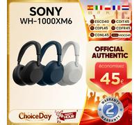 Cuffie Wireless Over-Ear Originali Sony WH-1000XM6 con Chip QN3, 12 Microfoni, Audio Hi-Res LDAC, 30 Ore di Riproduzione, Ricarica Rapida USB-C, Bluetooth 5.3
