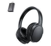 Cuffie wireless per TV 2025, design senza pulsante del volume, per anziani, cuffie TV con forte trasmettitore di segnale, plug and play, nessun ritardo audio, compatibili con tutti i televisori
