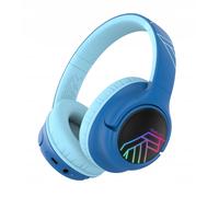 Cuffie wireless PowerLocus Bobo BlackBlue con LED e ingresso AUX per bambini.