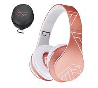 Cuffie wireless PowerLocus color oro rosa con Bluetooth, slot microSD e radio FM