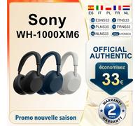 Cuffie Wireless Sony WH-1000XM6 Originali con Cancellazione del Rumore, Modello Ultra Flagship Dual-Core, Nere, 30 Ore di Autonomia