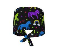 Cuffietta Bright Colorful Uni-Corns Silhouette And Star Cappellini Da Lavoro Con Fascia Per Il Sudore Comodi Cuffia Per Jogging Donna Unisex