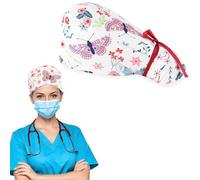 Cuffietta Chirurgica Con Bottone, Farfalla Donna Berretto Da Lavoro, Berretto Da Infermiera, Stampa Cotone Berretto Con Cappuccio Antipolvere