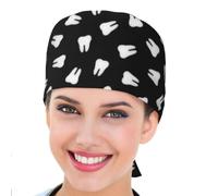 Cuffietta White Teeth On Black Background Berretto Da Lavoro Comodi Unisex Cuffia Per Ciclismo Uomo Sport
