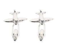 Cufflink a Forma di Aeroplano, 1 Paio in Rame Argento per Uomo