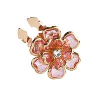 Cufflink Buttons - Floral Rhinestone Ornament, Vintage Bronze Design, Fashion Accessory Item, DIY Sewing Addition | Shirt Use, Dress Styling, Blouse Enhancement, Business Attire, Formal Event