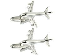 Cufflinks a Forma di Aereo Argento, 1 Paio, per Uomo