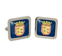 Cufflinks A Forma Di Quadrato Di Panama In Scatola Di Cromo