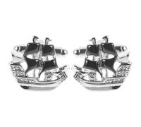 Cufflinks a Forma di Veliero Neri in Rame per Uomo, Eleganti | Set da Coppia, Stile Classico Contemporaneo, per Feste e Uso Quotidiano