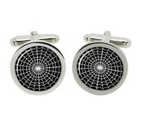 Cufflinks A Ragnatela In Scatola Di Cromo