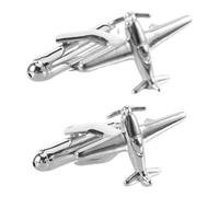 Cufflinks Aereo per Uomo in Rame, Eleganti per camicia | Bordi Arrotondati, Finitura Argento Lucidata a Mano, per Riunioni Importanti e Business