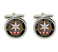 Cufflinks Del Clan Scozzese Jardine In Scatola Di Cromo