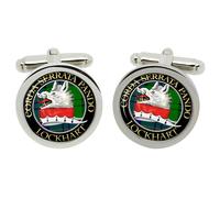 Cufflinks Del Clan Scozzese Lockhart In Scatola Di Cromo