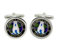 Cufflinks Del Clan Scozzese Malcolm In Scatola Di Cromo