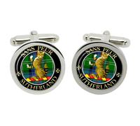 Cufflinks Del Clan Scozzese Sutherland In Scatola Di Cromo