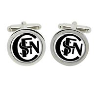 Cufflinks Design SNCF In Scatola Di Cromo