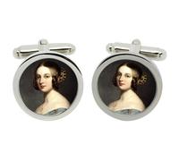 Cufflinks Di Giovane Regina Vittoria In Scatola Di Cromo