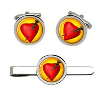 Cufflinks E Clip Per Cravatta Passion Nail E Bleeding Heart Set