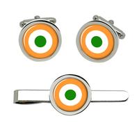 Cufflinks E Set Di Clip Per Cravatta Con Il Tondo Della Forza Aerea Indiana