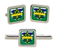 Cufflinks E Set Di Clip Per Cravatta Quadrati Di Huntingdonshire (INGHILTERRA)
