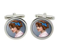 Cufflinks Lily Elsie In Scatola Di Cromo