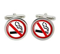 Cufflinks No Smoking In Scatola Di Cromo