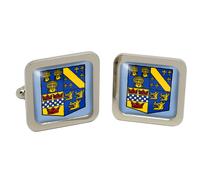Cufflinks Quadrati Aberdeenshire (Scozia) In Scatola Di Cromo