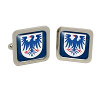 Cufflinks Quadrati In Cromo Con Scatola Värmland (Svezia)