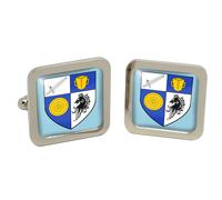 Cufflinks Quadrati In Scatola Di Cromo Con Contea Di Monaghan (Irlanda)