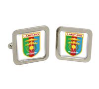 Cufflinks Quadrati Lampung (Indonesia) In Scatola Di Cromo