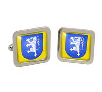 Cufflinks Quadrati Locarno (Svizzera) In Scatola Di Cromo
