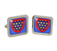 Cufflinks Quadrati Maine (Francia) In Scatola Di Cromo