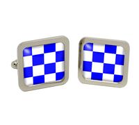 Cufflinks Quadrati Negativi Di Novembre In Scatola Di Cromo