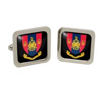 Cufflinks Quadrati Royal Marines Band Service In Scatola
