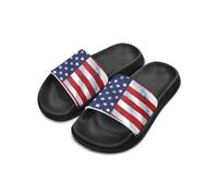Cugasmaru Ciabatte con bandiera americana per ragazze ragazzi bandiera USA 4 luglio sandali aquila pantofole doccia spiaggia scivolo sandalo scarpe da casa regali per bambini bambino taglia 11 nero