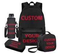 Cugasmaru Mochila Para NiñOs - Set zaino per ragazze con borsa per il pranzo e borsa per il pranzo, Personalizzato, Zaino per bambini