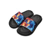 Cugasmaru Sandali da spiaggia per ragazzi e ragazze, con plantare antiscivolo, casual, punta aperta, Lupo Bluely, 36 2/3 EU