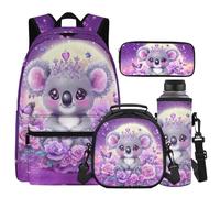 Cugasmaru Zaini per bambini per ragazze con portapranzo Zaini per ragazzi età 8-10 Mochilas Para NiñOs, Koala Viola, Zaino per bambini