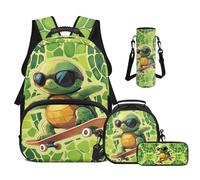 Cugasmaru Zaini per bambini Zaini per bambini Zaino per la scuola e borsa per il pranzo 4 in 1, Rana, Zaino per bambini