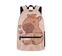 Cugasmaru Zaini per bambini Zaino da scuola per ragazze Zaino leggero per ragazza Bookbag Bambino Prescolare Primaria Borsa per libri, Beige Capibara, Zaino per bambini